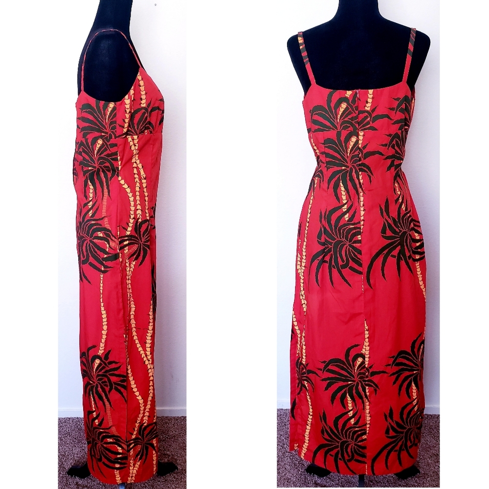 ORANGE PALM LEAF DRESS - Picture 3 of 4
